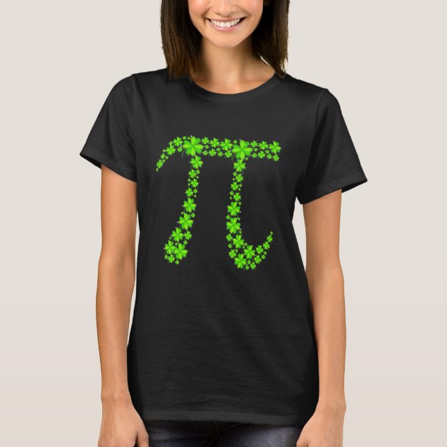 Pi Day Shamrock Lycklig St patricks day Math Teach T Shirt (Framsida)