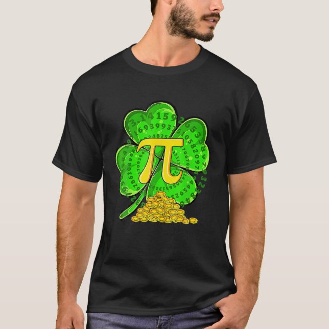 Pi Day Shamrocks St patricks day 14 mars 3 14 I T Shirt (Framsida)