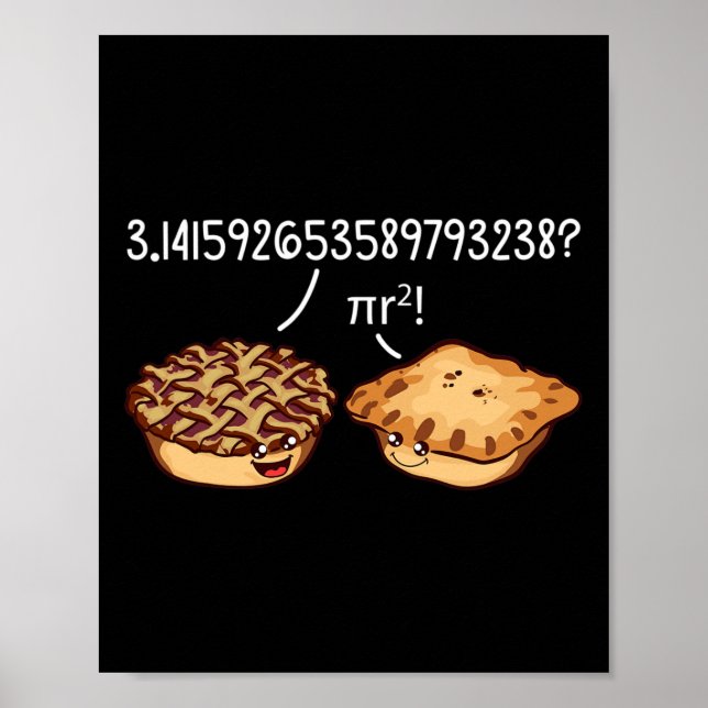 Pi Day Shirt Pi R Formela Math Paj Kawaii i fyrkan Poster (Framsidan)