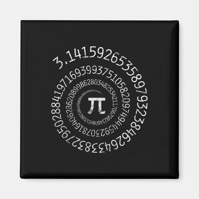 Pi Day Shirt Spiral Pi Math-design för Pi-dag 3.14 Magnet (Framsidan)