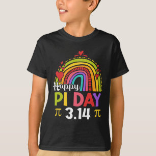 Pi Day Shirt Teacher Rainbow Funny Lycklig Pi Day T