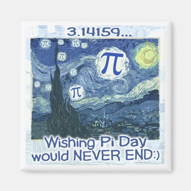 Pi Day slutar aldrig med Mudge Studios Magnet (Framsidan)