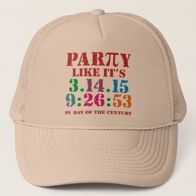 Pi-day-sockel, 2015 3.14.15 9:26:53 truckerkeps (Framsida)