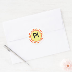 Pi Day Sol Runt Klistermärke