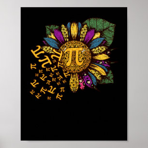Pi Day Solros 3,14 Number Symbol Math Science Poster