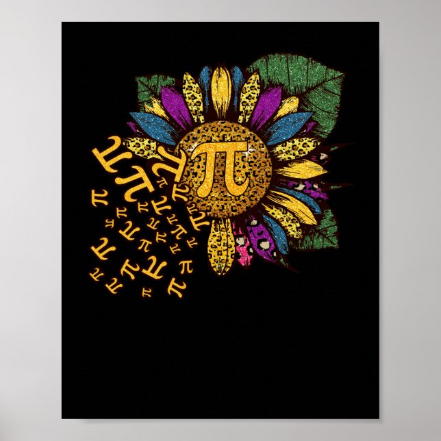 Pi Day Solros 3,14 Number Symbol Math Science Poster (Framsidan)