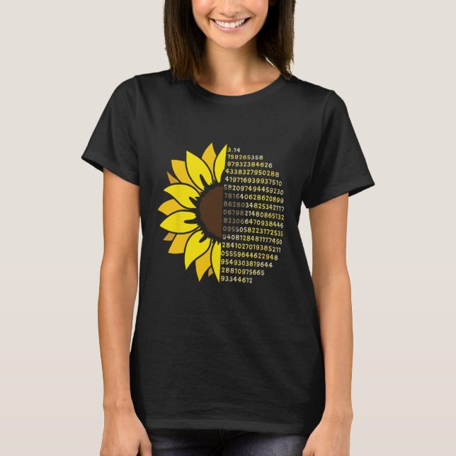Pi Day Solros 3.14 Pi Number Symbol Math Scienc T Shirt (Framsida)