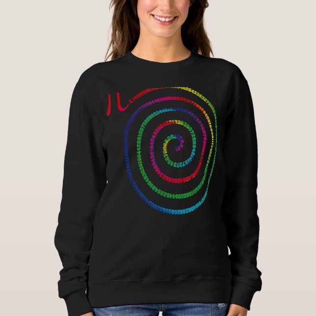 Pi Day Spiral 14 Tie Dye Rainbow Math Geek T Shirt (Framsida)