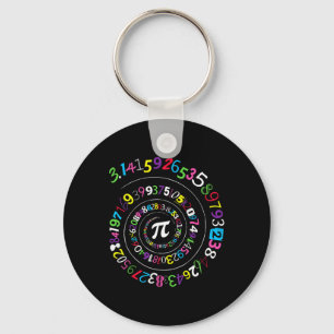 Pi Day Spiral Färg 3.14 Lycklig Pi Day 1 Nyckelring