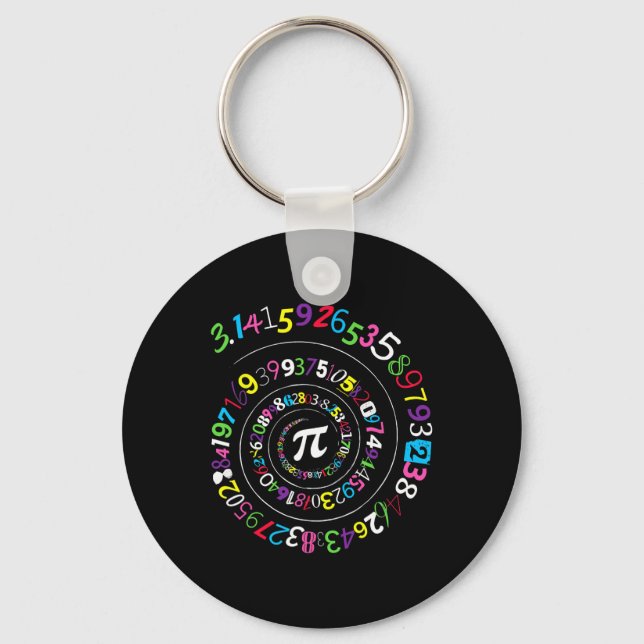 Pi Day Spiral Färg 3.14 Lycklig Pi Day 1 Nyckelring (Framsida)