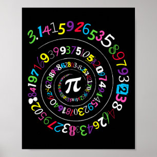 Pi Day Spiral Färg 3.14 Lycklig Pi Day 1 Poster