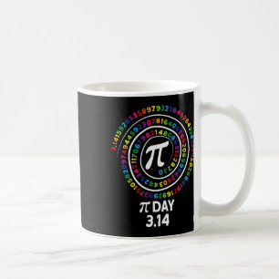 Pi Day Spiral Färg 3.14 Lycklig Pi Day Kaffemugg
