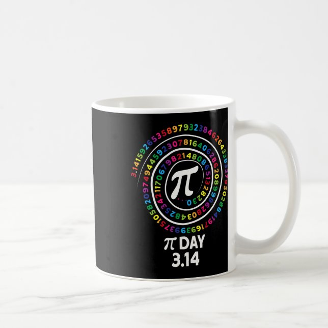 Pi Day Spiral Färg 3.14 Lycklig Pi Day Kaffemugg (Höger)