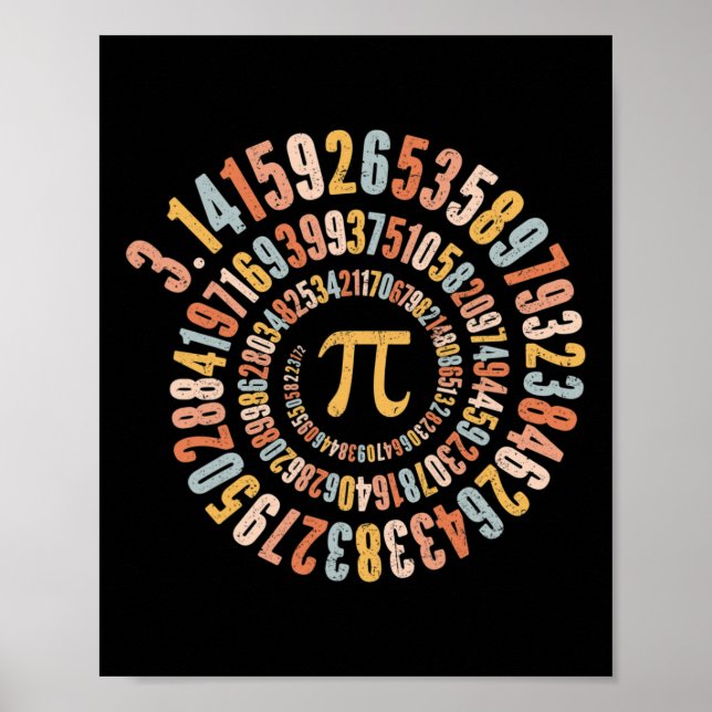 Pi Day Spiral Math Pi Poster (Framsidan)