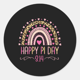 Pi Day Spiral Pi Math Teacher 3.14 Leopard Rainbow Runt Klistermärke
