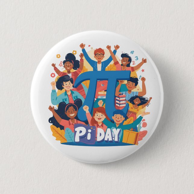 Pi Day Squad Celebration Design Knapp (Framsida)