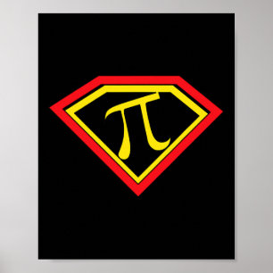 Pi Day Superpi Pi Superhjälten Math Teacher Mathem Poster