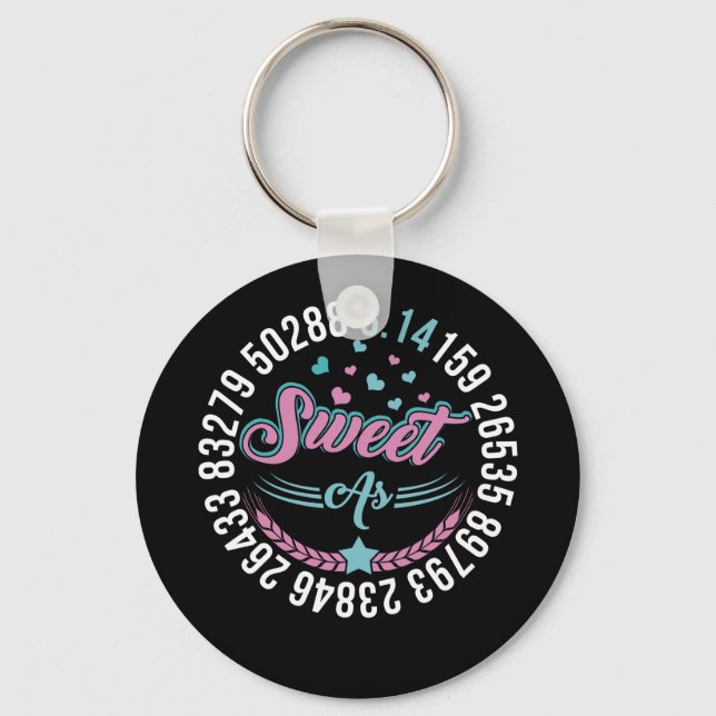 Pi Day Sweet as Pi Math Kids Womens Manar Grunge Nyckelring (Framsida)