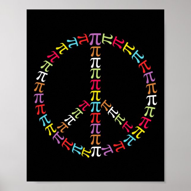 Pi Day Symbol Fredstecken Kids Math Teacher Poster (Framsidan)