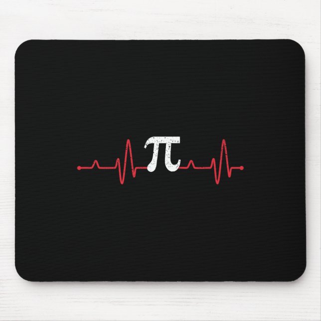 Pi Day Symbol Heartslag Math Älskare Nursing Pulse Musmatta (Framsidan)