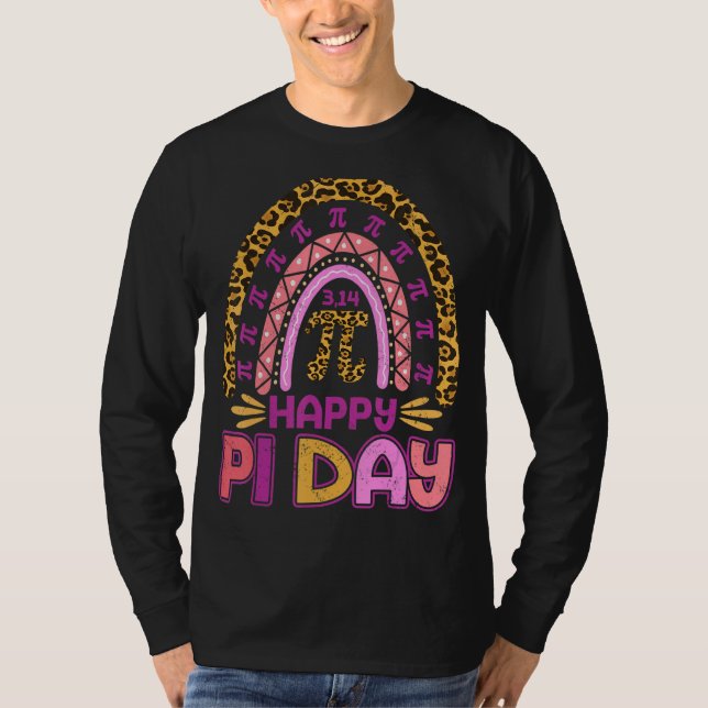 Pi Day Tees Spiral Pi Math Teacher 3 14 Leopard Ra T Shirt (Framsida)