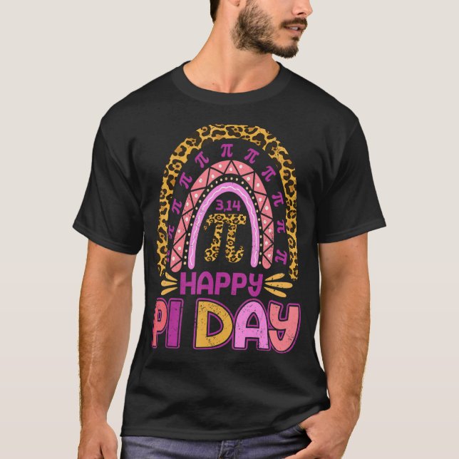 Pi Day Tees Spiral Pi Math Teacher 3 14 Leopard Ra T Shirt (Framsida)