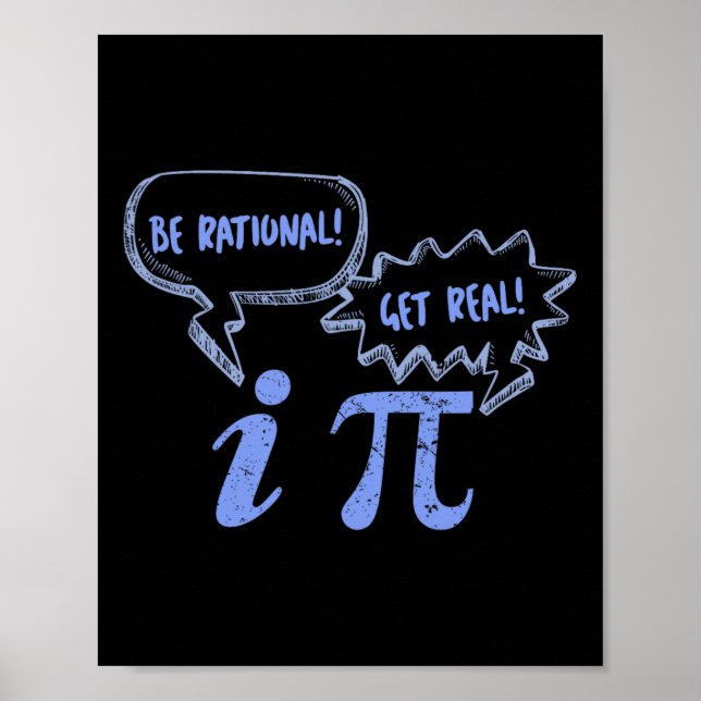 Pi Day Tests är Rational, få verklig Pi och Imagin Poster (Framsidan)