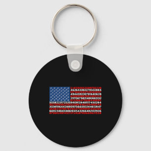 Pi Day US Flagga Patriotic Math Älskare Pi Day Nyckelring