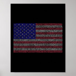 Pi Day USA flagga Math 3.14 mars 14 Poster
