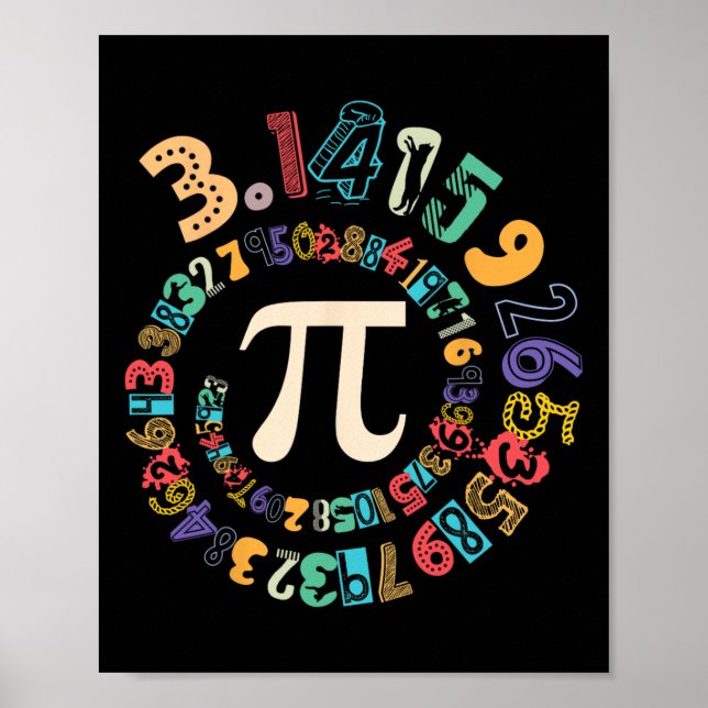 Pi Day Vintage Pi Number 3 Poster (Framsidan)