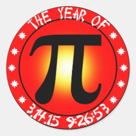 Pi Day - Year of Pi 3/14/15 9:26:53 Runt Klistermärke