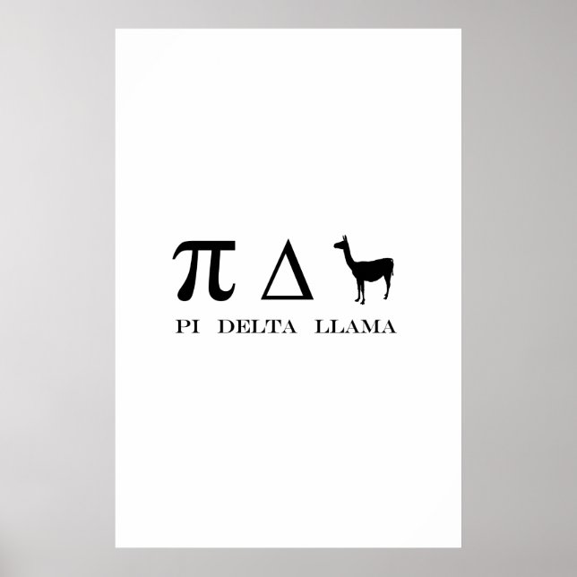Pi Delta Llama Mathematics Symbols Poster (Framsidan)