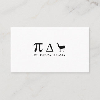 Pi Delta Llama Mathematics Symbols Visitkort