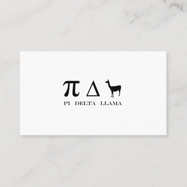Pi Delta Llama Mathematics Symbols Visitkort (Framsida)