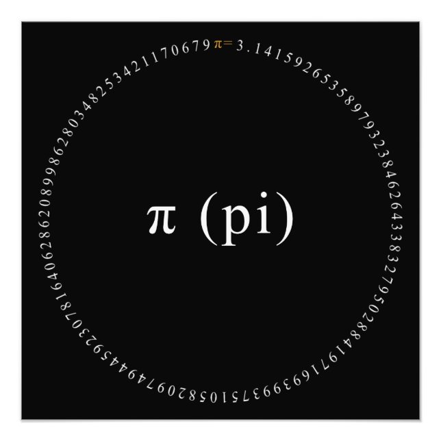 Pi, den irrationella matematiska konstant fototryck (Framsidan)