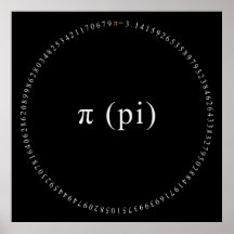 Pi, den irrationella matematiska konstant Poster