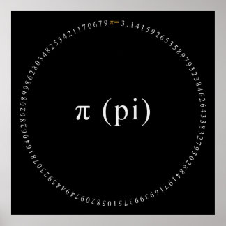 Pi, den irrationella matematiska konstant Poster