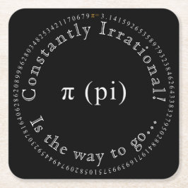 Pi, den irrationella matematiska ständiga Roligten Underlägg Papper Kvadrat