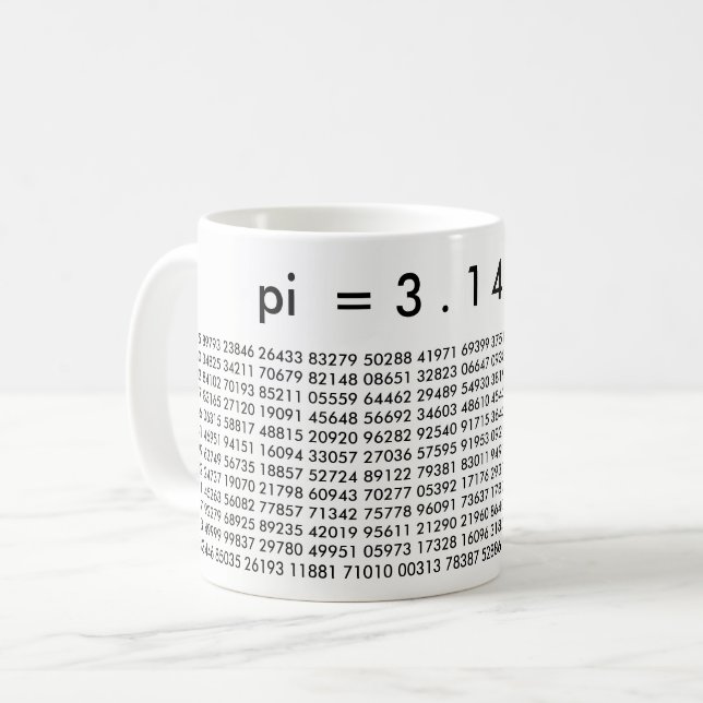 pi Digits 3.14159 Mathematics Kärlek Pi Day Mugg (Framsida vänster)