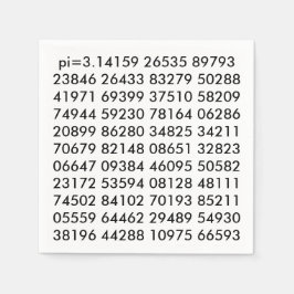 pi Digits Math Kärlek pi= 3,14159 pi Dag svart vit Pappersservett