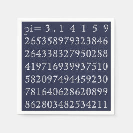 Pi Digits PiDay Party Mathematics Numbers Blue Pappersservett