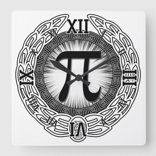 PI Emblem Fyrkantig Klocka (Framsida)