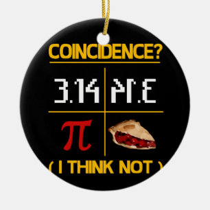 Pi Equals Paj Coinciment Math Pun Pi Day Julgransprydnad Keramik
