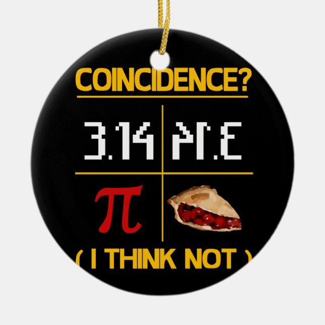 Pi Equals Paj Coinciment Math Pun Pi Day Julgransprydnad Keramik (Framsidan)
