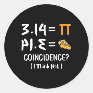 Pi Equals Paj Funny Math Pun Pi Day Gift Runt Klistermärke