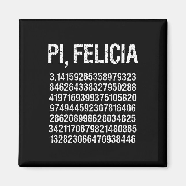 Pi Felicia Lycklig Pi Day Magnet (Framsidan)