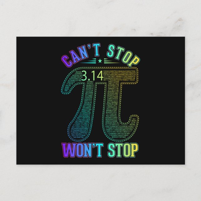 Pi Funny Math 3.14 Vykort (Framsida)