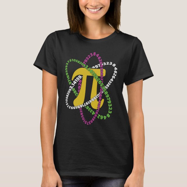 Pi Galaxy Orbit Math Helgdag Mathematics Pi Day T Shirt (Framsida)
