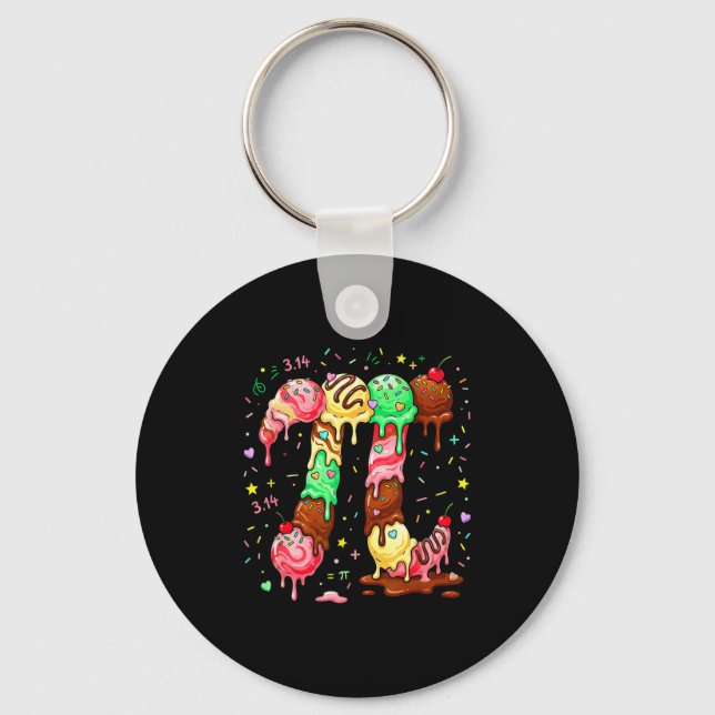 Pi Glass Strömmar Matten Pi Roligt Pi-dagsymbol Nyckelring (Framsida)
