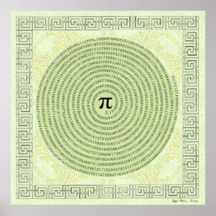 Pi i en spiral ~-Math som konst Poster